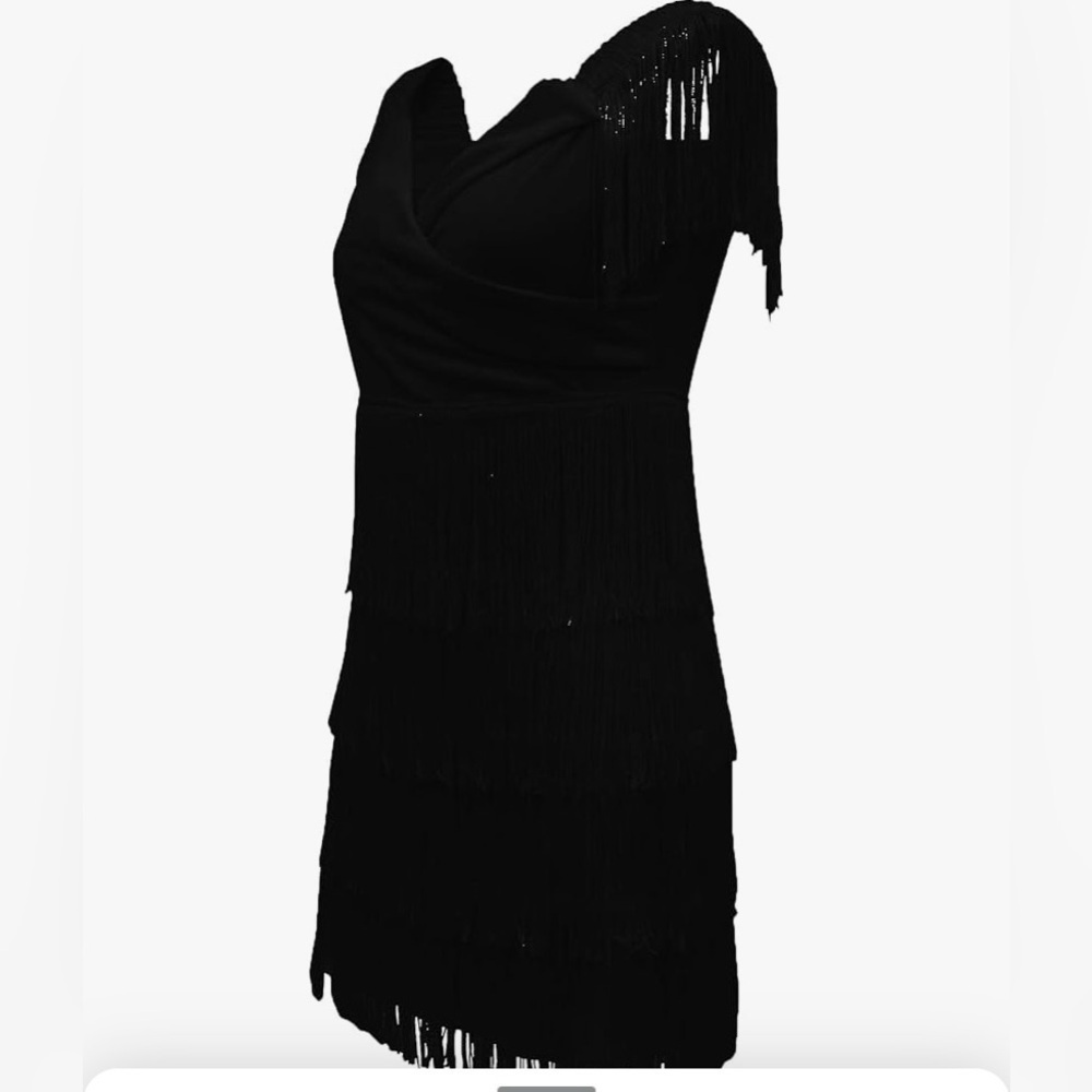 SHEIN Women's Sexy Off Shoulder Tassel Dress Wrap V Neck Bodycon Mini Dress  3XL